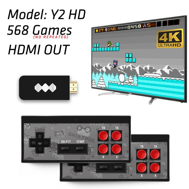 DATA FROG Retro Video Game Console Wireless USB Console Support TV Out Built in 620 Classic Video Games Dual Handheld Gamepads