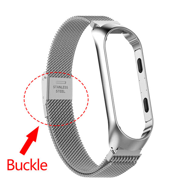 Pulseira de relógio inteligente pulseira de metal aço inoxidável para xiaomi mi banda 3 4 alça de pulso para xiaomi miband 3 4 pulseira para mi banda 3