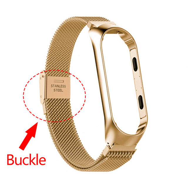 Pulseira de relógio inteligente pulseira de metal aço inoxidável para xiaomi mi banda 3 4 alça de pulso para xiaomi miband 3 4 pulseira para mi banda 3