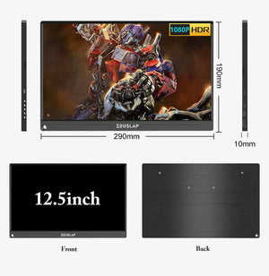 12.5" 13.3" 15.6" TYPE C USB C HDMI DP 1080P 4K Ultrathin Portable Monitor Screen for Switch,PS4,XBOX,Laptop, Mobile Phone