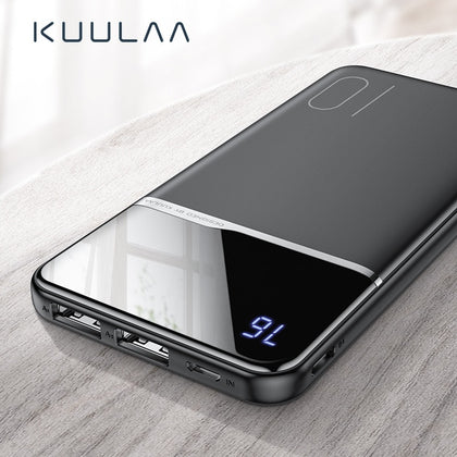 Kuulaa power bank 10000 mah carregamento portátil powerbank 10000 mah usb poverbank carregador de bateria externa para xiaomi mi 9 8 iphone