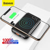 Baseus 10000 mah qi carregador sem fio power bank usb pd carregamento rápido powerbank portátil carregador de bateria externa para o telefone