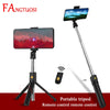 Fangtuosi 3 em 1 sem fio bluetooth selfie vara telescópica handheld monopod dobrável mini tripé com obturador remoto para iphone